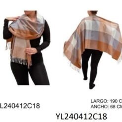 CHAL 175X67 CM ESCOCES 12 COLORES ACRILICO 12C18