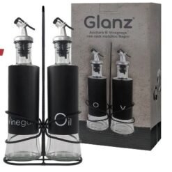 ACEITERA VINAGRERA SOPORTE METAL NEGRO GLANZ 85028
