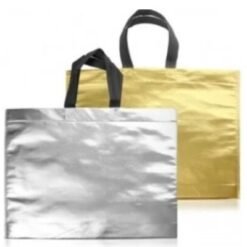 BOLSA TELA METALIZADO PLATA ORO 45X40 /70 GRS CON ASA 4A-42-