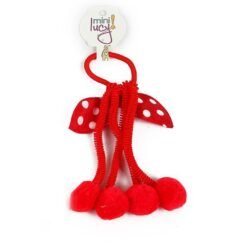 GOMITA INFANTIL CONEJITO LUNARES CON POMPONES 12920