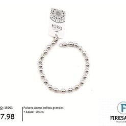 PULSERA ACERO BOLITAS GRANDE 15001