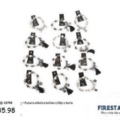 PULSERA ELASTICA BOLITAS C/ DIJE 15743