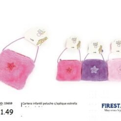 CARTERA INFANTIL PELUCHE C/ APLIQUES 15659