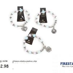 PULSERA ELASTICA PIEDRAS Y DIJE 15739