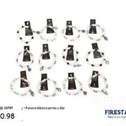 PULSERA ELASTICA PERLAS Y DIJE 15737-