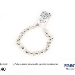 PULSERA ACERO BLANCO C/ CIERRE MARINERO 16442