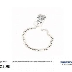 PULSERA ACERO BLANCO BOLITAS 16432