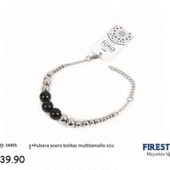 PULSERA ACERO BOLITAS MULTITAMAÑO 16455-