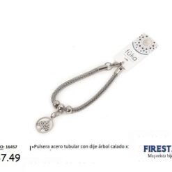 PULSERA ACERO TUBULAR C/ DIJE 16457