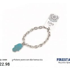 PULSERA ACERO C/ DIJE HAMSA 16464
