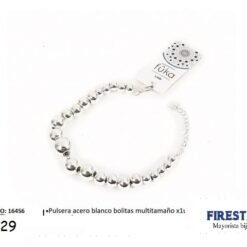 PULSERA HACERO BLANCA BOLITAS 16456
