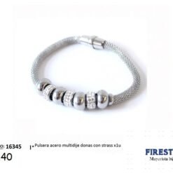 PULSERA ACERO MULTIDIJE DOAS C/ STRASS 16345-