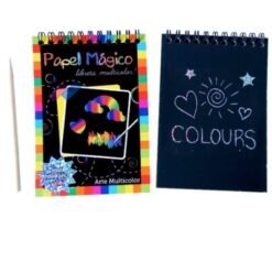 LIBRETA ESPIRAL HOJAS NEGRAS HOLOGRAFICAS 16942