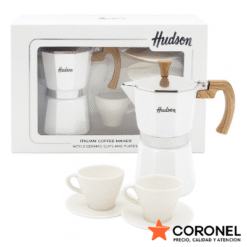 SET CAFETERA ITALIANA C/2 TAZAS BLANCA HUDSON 17532