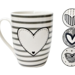 JARRO CERAM.BOMBE CORAZON BCO/NGO.91290