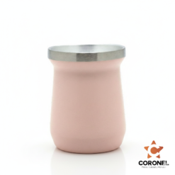 MATE METAL ACERO CON LOGO 160ML